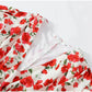 White Red Floral Ruched Puff Sleeve Mini Dress V-neck Ruffle Hem 3d Rose Dresses 2026 Summer Lady Party Sweet Date Vestidos New SHOPEZRA L.L.C.