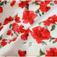 White Red Floral Ruched Puff Sleeve Mini Dress V-neck Ruffle Hem 3d Rose Dresses 2026 Summer Lady Party Sweet Date Vestidos New SHOPEZRA L.L.C.