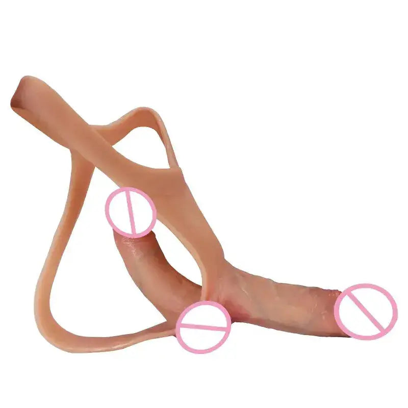 Silicone Double Penis Dildo Wearing Pants Dick Realistic Penis Toy for Lesbian Couple Strap on Masturbator Adult Sex Toys by Dropshipman
