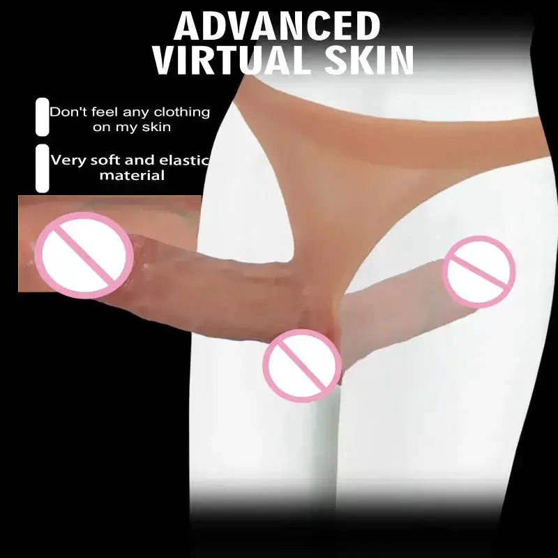 Silicone Double Penis Dildo Wearing Pants Dick Realistic Penis Toy for Lesbian Couple Strap on Masturbator Adult Sex Toys by Dropshipman