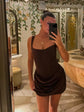 2026 New Sexy Women Square-neck Halter Mini Dress Pleated Sleeveless Backless High Waist Bodycon Dresses Summer Lady Party Robes SHOPEZRA L.L.C.