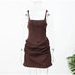 2026 New Sexy Women Square-neck Halter Mini Dress Pleated Sleeveless Backless High Waist Bodycon Dresses Summer Lady Party Robes SHOPEZRA L.L.C.
