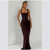 2026 New Sexy Women Square-neck Halter Mini Dress Pleated Sleeveless Backless High Waist Bodycon Dresses Summer Lady Party Robes SHOPEZRA L.L.C.