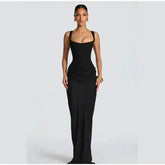 2026 New Sexy Women Square-neck Halter Mini Dress Pleated Sleeveless Backless High Waist Bodycon Dresses Summer Lady Party Robes SHOPEZRA L.L.C.