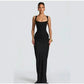 2026 New Sexy Women Square-neck Halter Mini Dress Pleated Sleeveless Backless High Waist Bodycon Dresses Summer Lady Party Robes SHOPEZRA L.L.C.