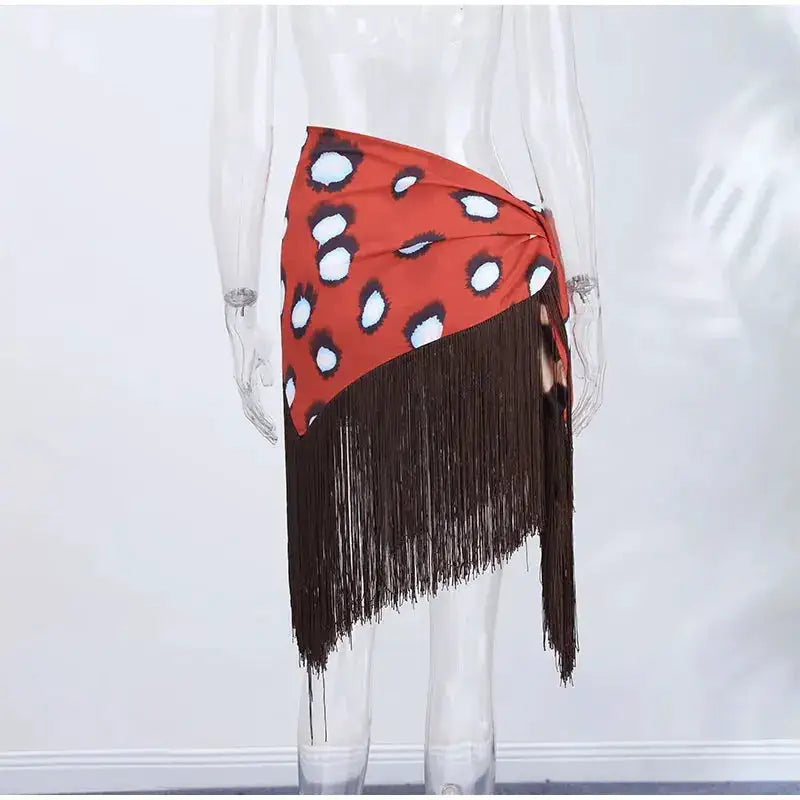 Fashion Leopard Fringed Patchwork Women&