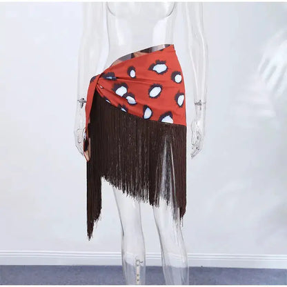 Fashion Leopard Fringed Patchwork Women&