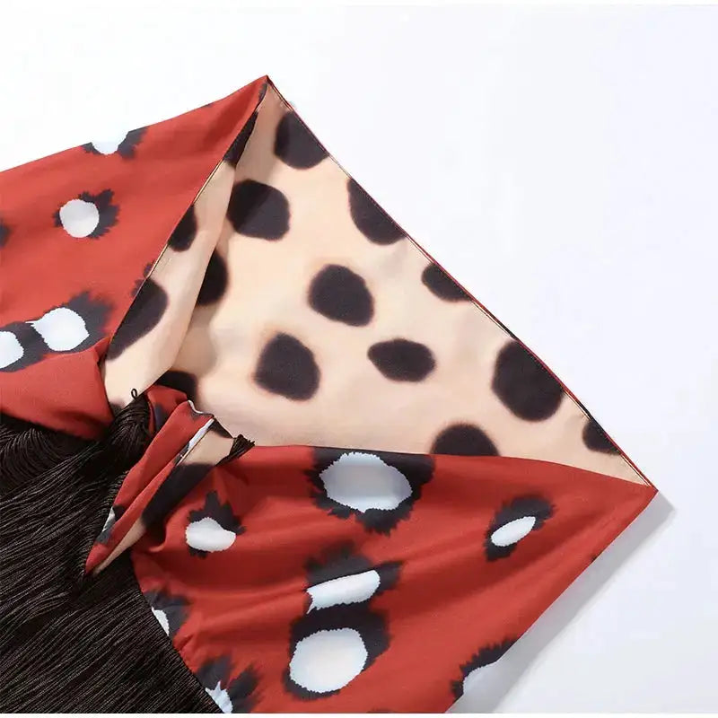 Fashion Leopard Fringed Patchwork Women&