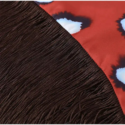 Fashion Leopard Fringed Patchwork Women&