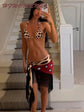 Fashion Leopard Fringed Patchwork Women&