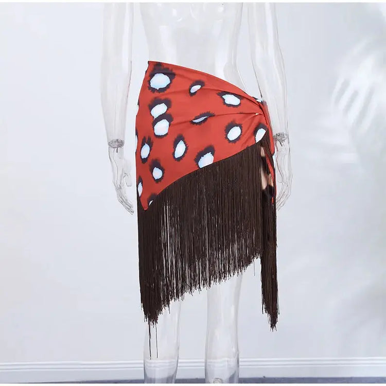 Fashion Leopard Fringed Patchwork Women&