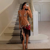 Fashion Leopard Fringed Patchwork Women&