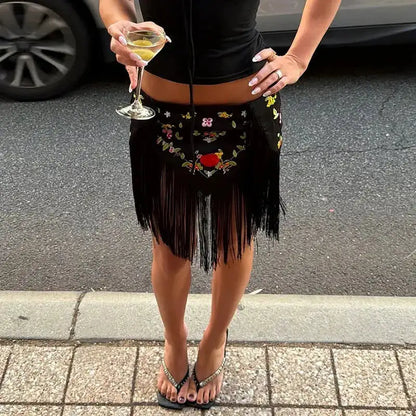 Fashion Leopard Fringed Patchwork Women&