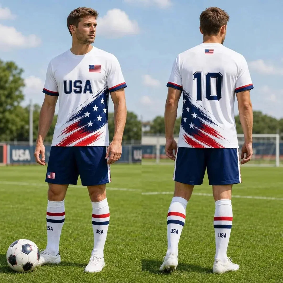 2026 USA soccer jersey and football kit by SHOPEZRA L.L.C., quick-dry men's T-shirt, children's and women's sports T-shirt.