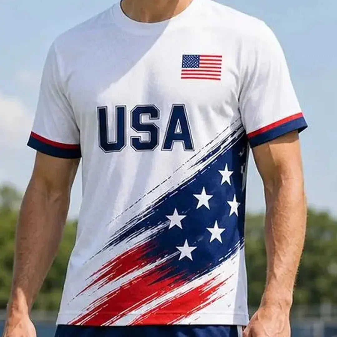 2026 USA Soccer Jersey Football Kit men's and women's quick-dry T-shirt, featuring USA soccer team design for fans and summer sports.