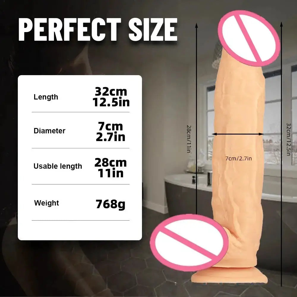 Extra-Large Realistic Dildo – Thick & Long Lifelike Artificial Penis for Women’s Pleasure & Solo Play by Dropshipman