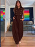 Women Long Jumpsuits 2026 Sleeveless Playsuits Elegant Solid Color Rompers Casual Stand Collar Belt Fashion Commuting Outfit by Dropshipman