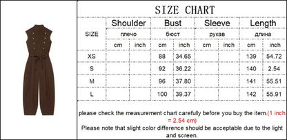 Women Long Jumpsuits 2026 Sleeveless Playsuits Elegant Solid Color Rompers Casual Stand Collar Belt Fashion Commuting Outfit by Dropshipman