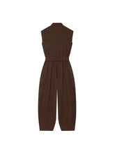 Women Long Jumpsuits 2026 Sleeveless Playsuits Elegant Solid Color Rompers Casual Stand Collar Belt Fashion Commuting Outfit SHOPEZRA L.L.C.