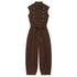 Women Long Jumpsuits 2026 Sleeveless Playsuits Elegant Solid Color Rompers Casual Stand Collar Belt Fashion Commuting Outfit SHOPEZRA L.L.C.