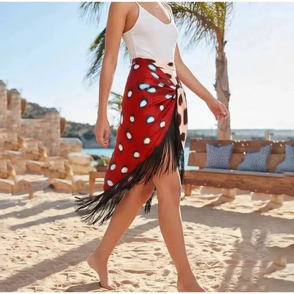 Women Two Tone Dot Print Long Sleeve Split Midi Dress Y2K Deep V Drawstring Slim Mermaid Skirt 2026 Street Club Party Outfit by Dropshipman