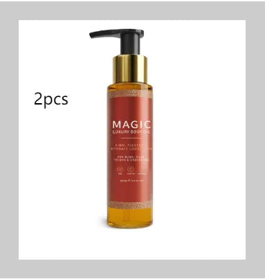 Set of three 100ml bottles of SHOPEZRA L.L.C. soothing body oil with elegant packaging and clear labeling.