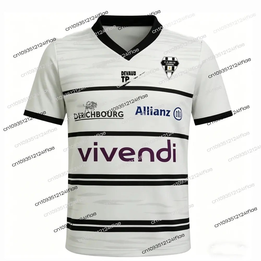 Men's rugby jersey by SHOPEZRA L.L.C., breathable, quick-drying sports jersey with CA Brive design for training and outdoor activities.