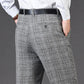 Flat Cashmere Suit Trouser For Male Loose Plaid Hight Waist Classic Straight Formal Mens Dress Pants Business Size 42 44 SHOPEZRA L.L.C.