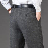 Flat Cashmere Suit Trouser For Male Loose Plaid Hight Waist Classic Straight Formal Mens Dress Pants Business Size 42 44 SHOPEZRA L.L.C.