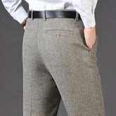 Flat Cashmere Suit Trouser For Male Loose Plaid Hight Waist Classic Straight Formal Mens Dress Pants Business Size 42 44 SHOPEZRA L.L.C.