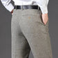 Flat Cashmere Suit Trouser For Male Loose Plaid Hight Waist Classic Straight Formal Mens Dress Pants Business Size 42 44 SHOPEZRA L.L.C.