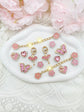 14pcs Fashion ABS Shoe Charms – Pink Flowers, Butterflies, Hearts & Flower Chains. DIY Removable Clog Decorations for Sandals, A SHOPEZRA L.L.C.