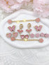 14pcs Fashion ABS Shoe Charms – Pink Flowers, Butterflies, Hearts & Flower Chains. DIY Removable Clog Decorations for Sandals, A by Dropshipman