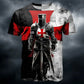 3D Print Templar Knight Warrior T-Shirt For Men Medieval Graphic Short Sleeve Tees Summer Casual Street Tops Round Neck T Shirts SHOPEZRA L.L.C.