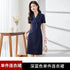 [Elegant Long Skirt] V-neck Short-sleeved dress High-end Work Clothes Mid-length Skirt Spring and Summer Business Wear Uniform by Dropshipman