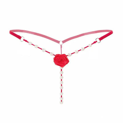 Sexy Lingerie for Women, Lace Open-Crotch, Fully Transparent, Nightclub Sm Pearl Massage Thong, European and American Design by Dropshipman