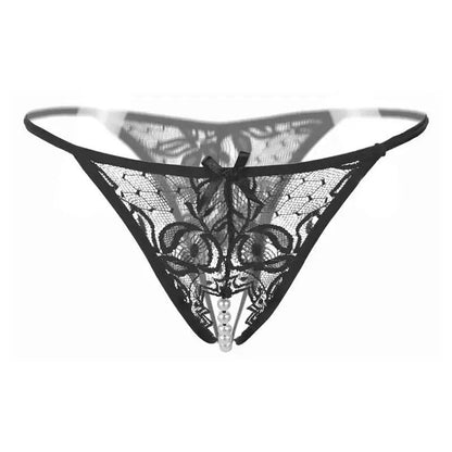 Sexy Lingerie for Women, Lace Open-Crotch, Fully Transparent, Nightclub Sm Pearl Massage Thong, European and American Design by Dropshipman