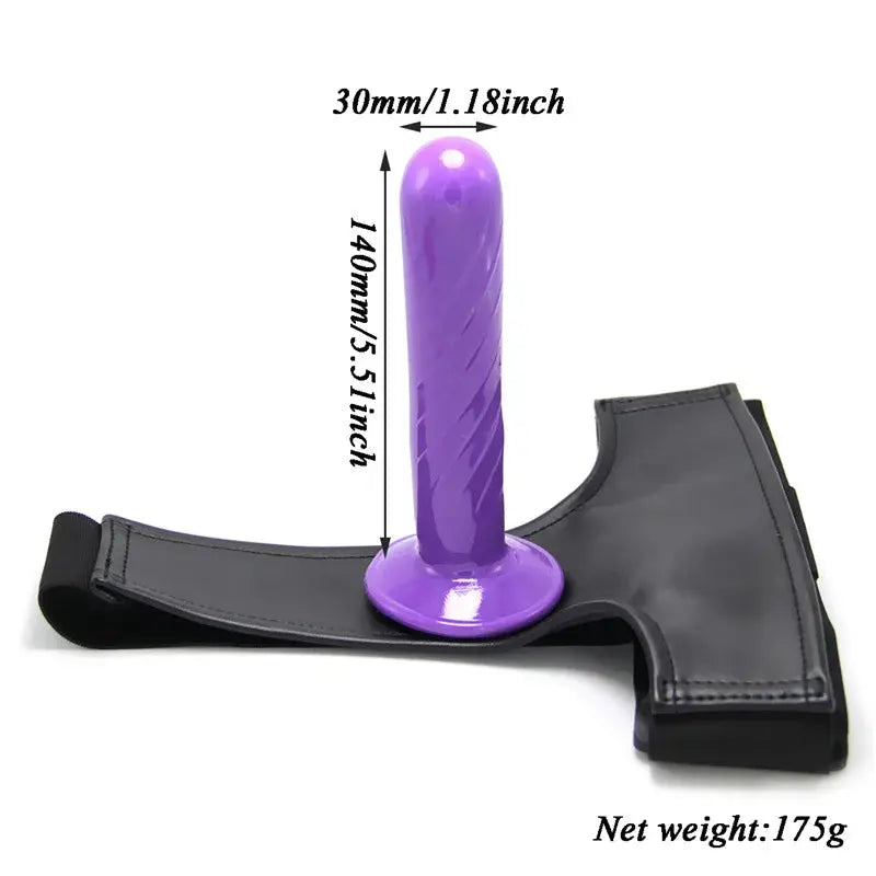 Adjustable harness strap-on dildo with realistic design, worn as strap-on pants for lesbian couples, sex toy for women.