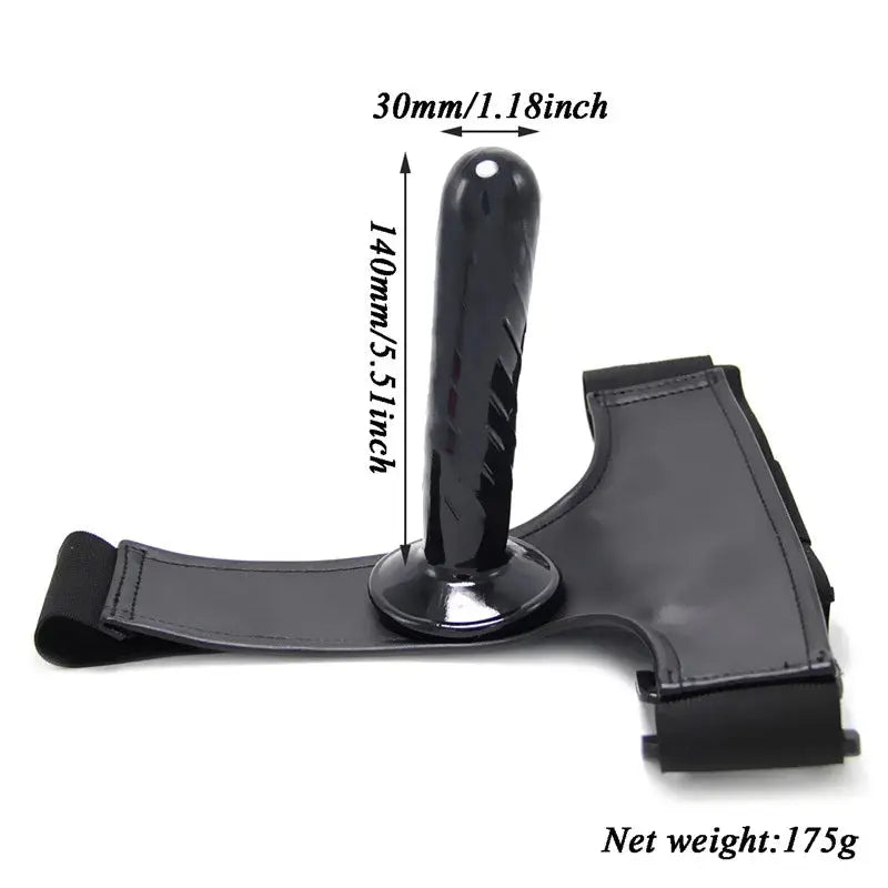Adjustable harness strap-on dildo with realistic design, worn over pants, for lesbian couples; sex toy for women.