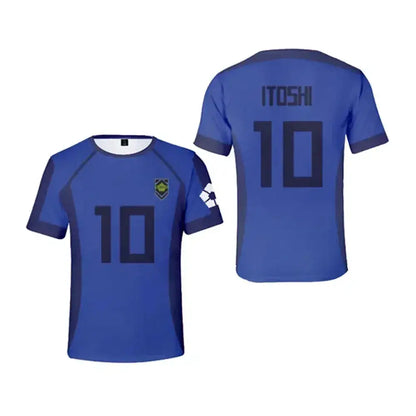 Blue Lock Anime Japanese Isagi Yoichi Football Jersey T-shirt Cosplay Hyoma Chigiri Meguru Bachira Tee Original Children Clothes by Dropshipman