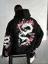 Japan Men Women Anime Dragon Sakura Print Hoodie Street Harajuku Y2K Sports Casual Loose Autumn Winter Warm Sweatshirt Clothing by Dropshipman