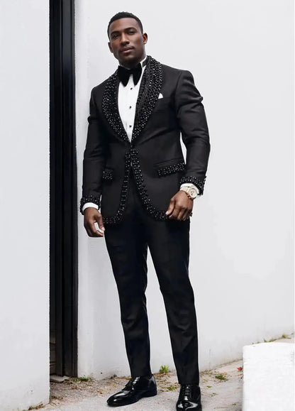 Suits for Men Slim Fit 3 Pieces Male Suit Jacket Vest with Pants Wedding Tuxedo by Dropshipman