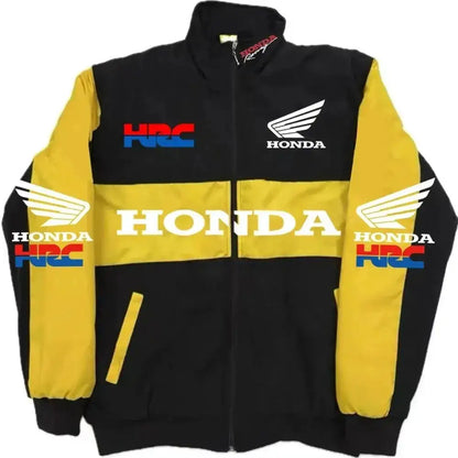 Honda Racing Team Jacket Men Women Black Red Patchwork Windbreaker Casual Streetwear Motorcycle Zip Up Jacket Coat For Fans by Dropshipman