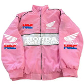 Honda Racing Team Jacket Men Women Black Red Patchwork Windbreaker Casual Streetwear Motorcycle Zip Up Jacket Coat For Fans SHOPEZRA L.L.C.