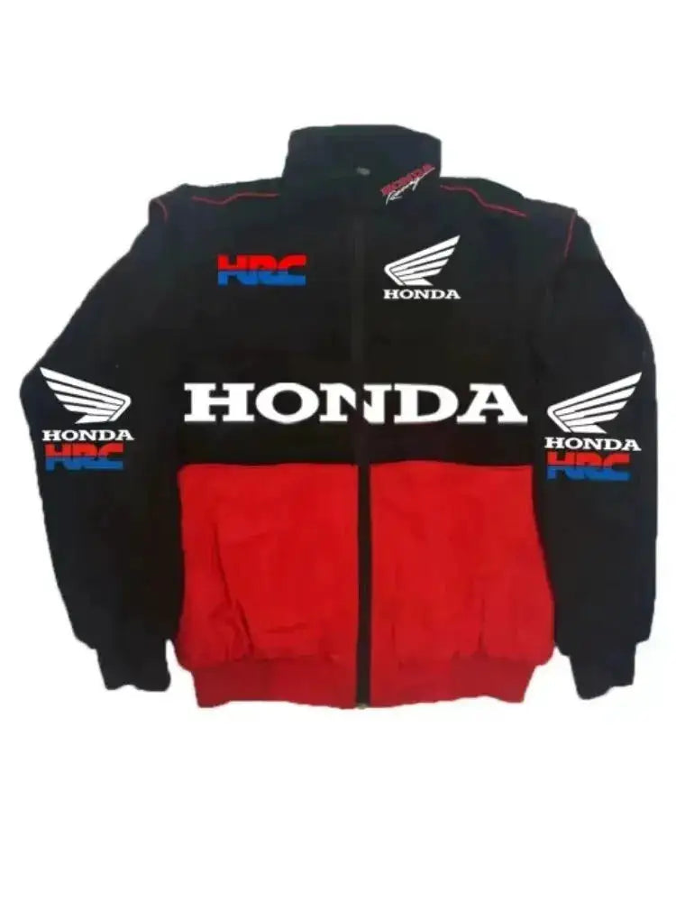 Honda Racing Team Jacket Men Women Black Red Patchwork Windbreaker Casual Streetwear Motorcycle Zip Up Jacket Coat For Fans by Dropshipman