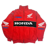 Honda Racing Team Jacket Men Women Black Red Patchwork Windbreaker Casual Streetwear Motorcycle Zip Up Jacket Coat For Fans SHOPEZRA L.L.C.