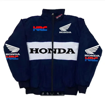 Honda Racing Team Jacket Men Women Black Red Patchwork Windbreaker Casual Streetwear Motorcycle Zip Up Jacket Coat For Fans SHOPEZRA L.L.C.