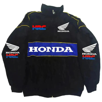 Honda Racing Team Jacket Men Women Black Red Patchwork Windbreaker Casual Streetwear Motorcycle Zip Up Jacket Coat For Fans by Dropshipman