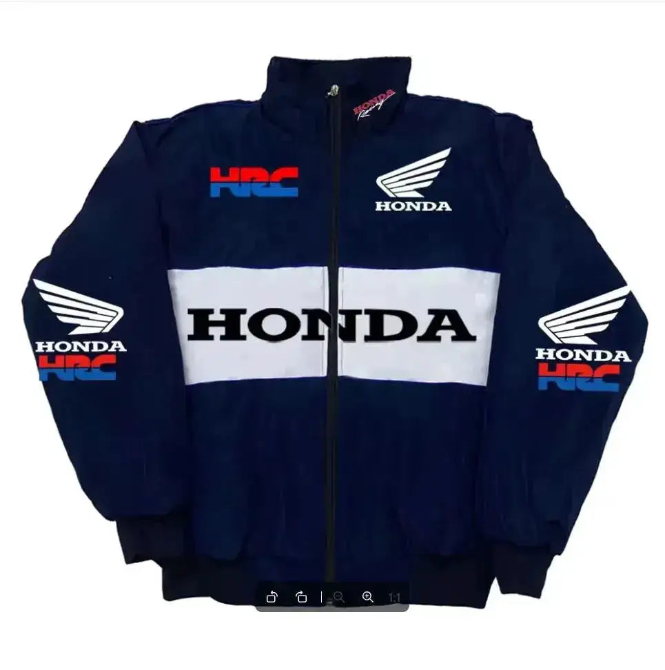 Honda Racing Team Jacket Men Women Black Red Patchwork Windbreaker Casual Streetwear Motorcycle Zip Up Jacket Coat For Fans by Dropshipman