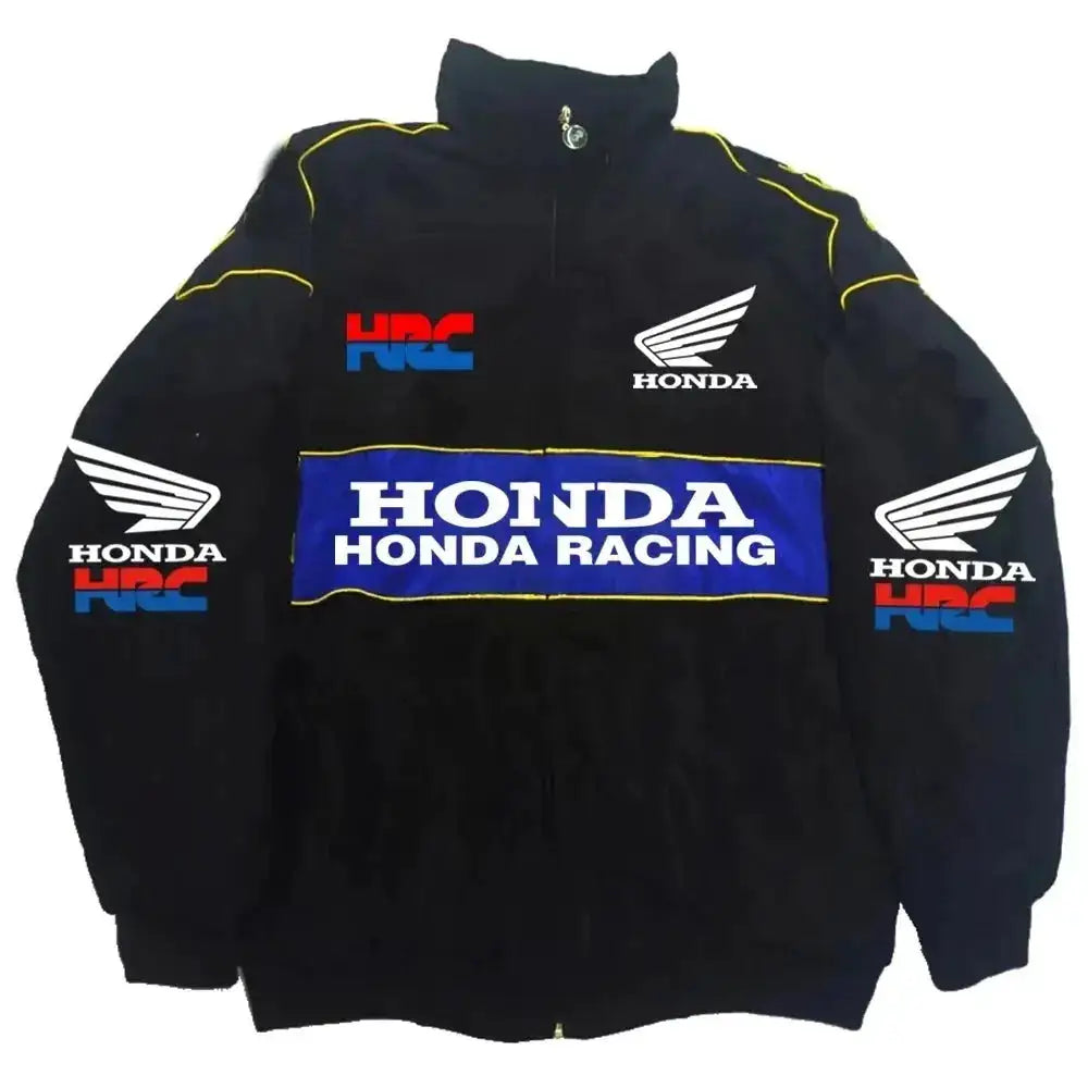 Honda Racing Team Jacket Men Women Black Red Patchwork Windbreaker Casual Streetwear Motorcycle Zip Up Jacket Coat For Fans by Dropshipman